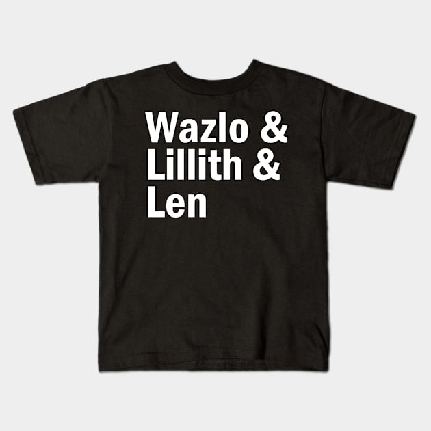 Party in Peril Season 2 Character Names White Kids T-Shirt by NerdSloth